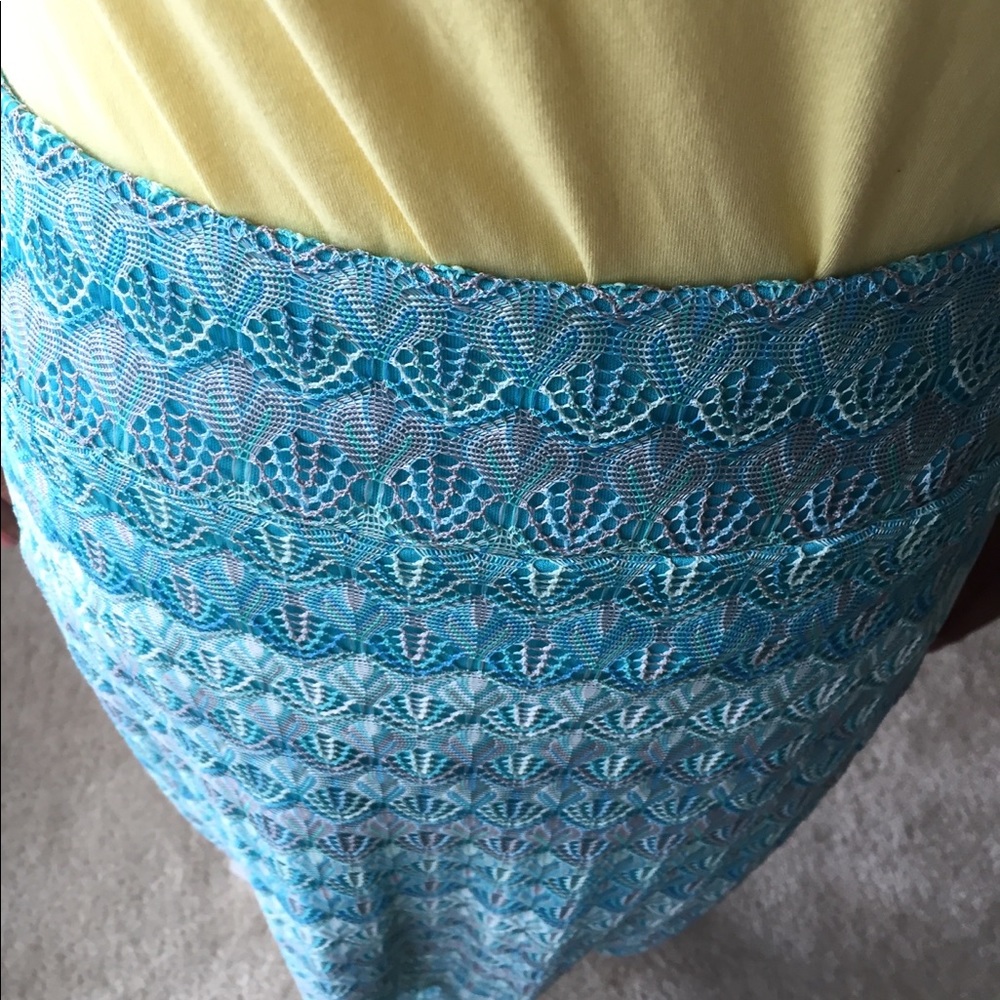 Lace Teal Maxi Skirt